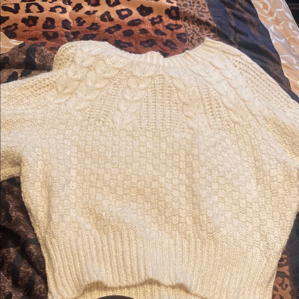 American Eagle Outfitters Cream Cowl Neck Sweater